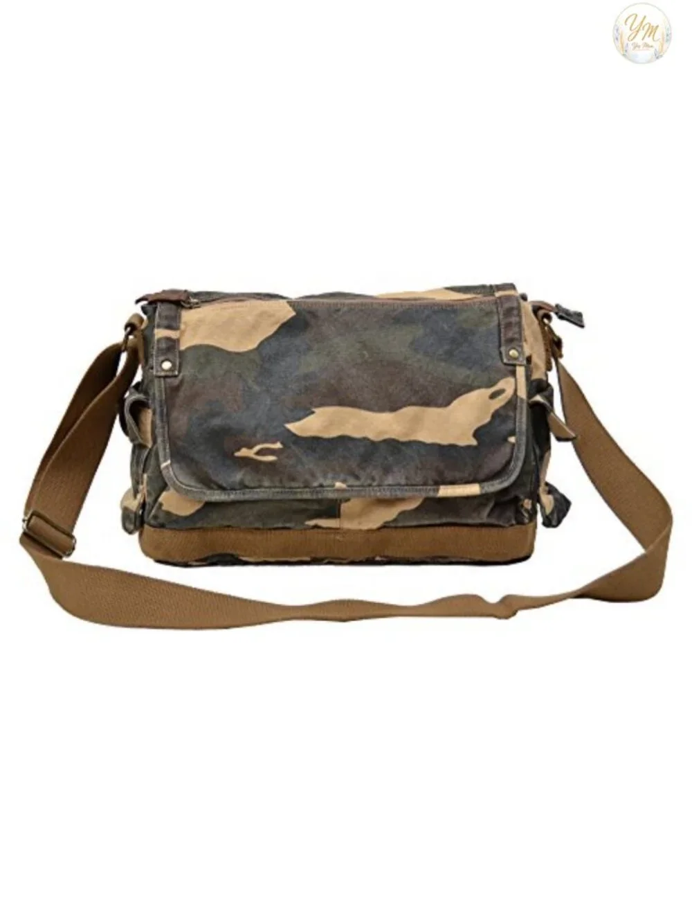 Canvas Messenger Bag Cross Body Shoulder Satchel with 15.6 Inch Laptop